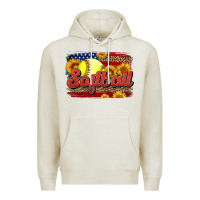 Oatmeal Heather Western American Flag Softball Premium Hoodie - LillyAllenDesigns