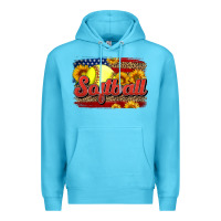 Ocean Blue Western American Flag Softball Premium Hoodie - LillyAllenDesigns