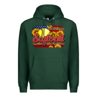 Sports Green Western American Flag Softball Premium Hoodie - LillyAllenDesigns