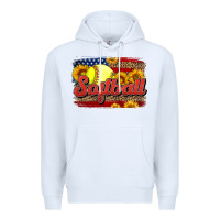 White Western American Flag Softball Premium Hoodie - LillyAllenDesigns