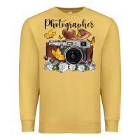 Antique Gold photographer floral butterfly film roll vintage camera Premium Sweatshirt - FaDigitalArtStudio