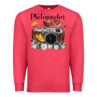 Cardinal photographer floral butterfly film roll vintage camera Premium Sweatshirt - FaDigitalArtStudio