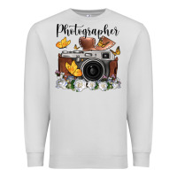 Dove Grey photographer floral butterfly film roll vintage camera Premium Sweatshirt - FaDigitalArtStudio