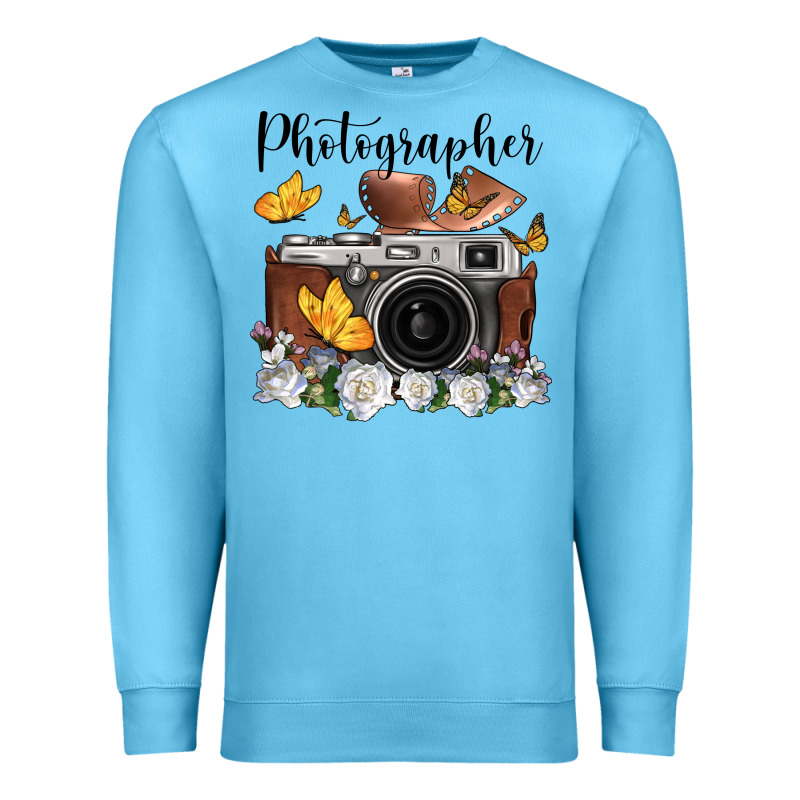 Photographer Floral Butterfly Film Roll Vintage Camera Premium Sweatshirt by FaDigitalArtStudio | Teevron
