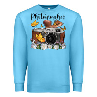Ocean Blue photographer floral butterfly film roll vintage camera Premium Sweatshirt - FaDigitalArtStudio