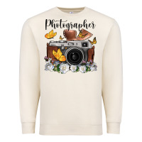 Sandshell photographer floral butterfly film roll vintage camera Premium Sweatshirt - FaDigitalArtStudio