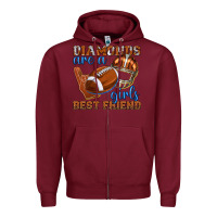 Burgundy diamonds are a girls best friend football Zipper Hoodie - texasbilliewilder