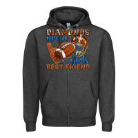 Charcoal Heather diamonds are a girls best friend football Zipper Hoodie - texasbilliewilder