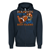 Navy diamonds are a girls best friend football Zipper Hoodie - texasbilliewilder