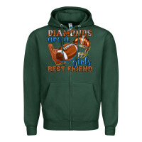 Sports Green diamonds are a girls best friend football Zipper Hoodie - texasbilliewilder