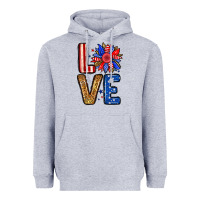 Heather Grey Love sunflower Heavyweight Hoodie - Neo Western