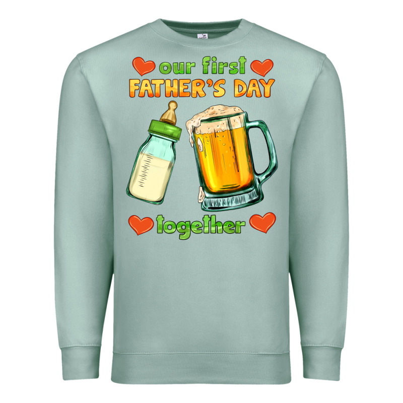 Our First Father's Day Together Premium Sweatshirt by HRA Design Shop | Teevron