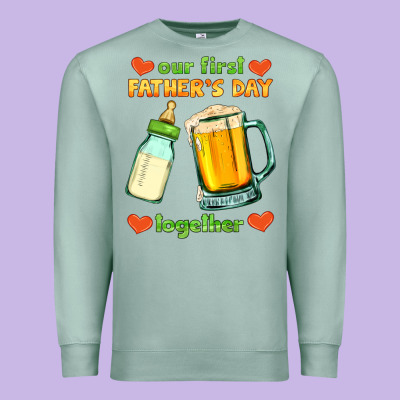Our First Father's Day Together Premium Sweatshirt Designed By Hra Design Shop