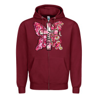 Burgundy faith cancer cross Zipper Hoodie - Zillion Design Studio