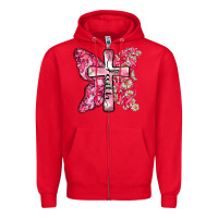 Red faith cancer cross Zipper Hoodie - Zillion Design Studio