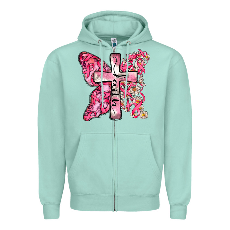 Faith Cancer Cross Zipper Hoodie by Zillion Design Studio | Teevron
