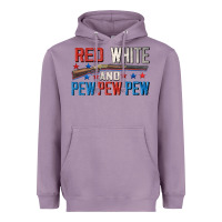 Red White And Pew Pew Pew Heavyweight Hoodie | Teevron