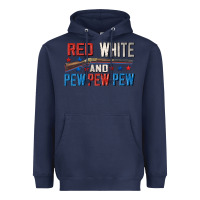 Navy Red white and pew pew pew Heavyweight Hoodie - CowGirlArtShop