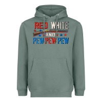 Sage Red white and pew pew pew Heavyweight Hoodie - CowGirlArtShop