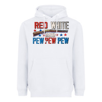 White Red white and pew pew pew Heavyweight Hoodie - CowGirlArtShop