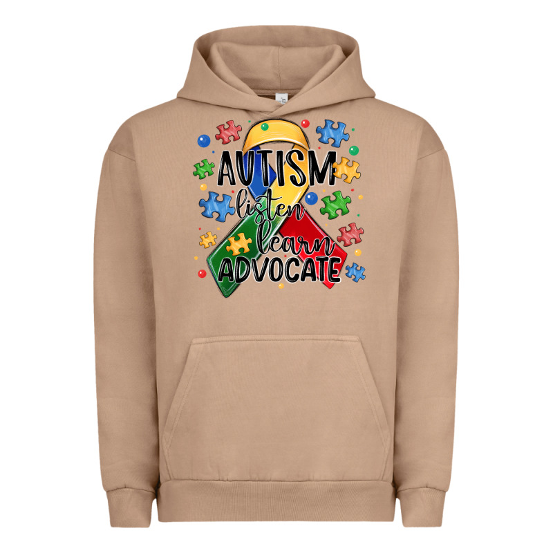 Autism Listen Learn Advocate Urban Hoodie by MaliasSmallBusiness | Teevron