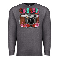 Charcoal Heather oh snap rose grey leopard vintage camera Premium Sweatshirt - FaDigitalArtStudio