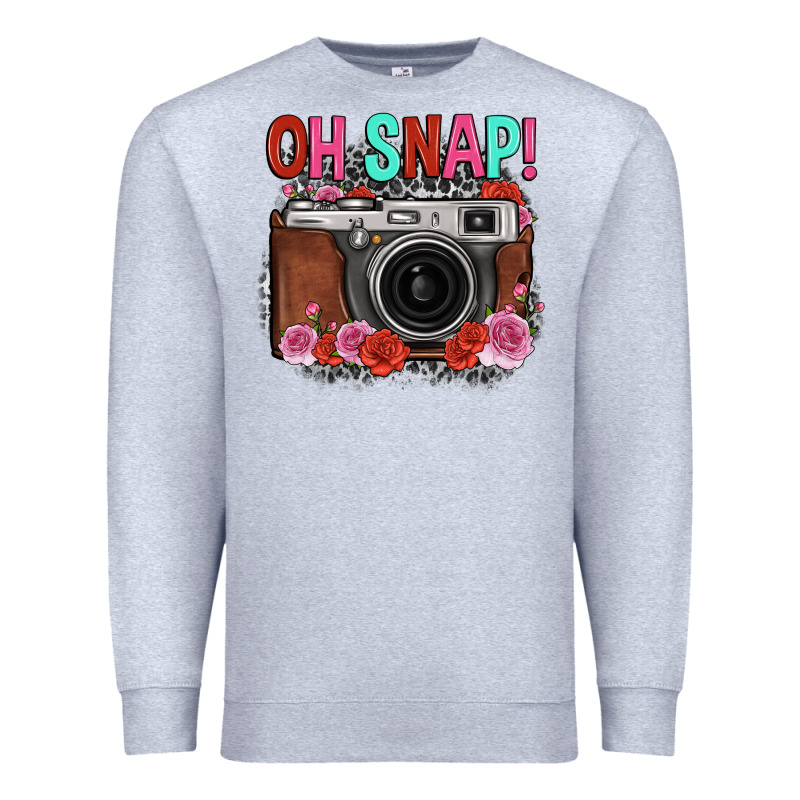 Oh Snap Rose Grey Leopard Vintage Camera Premium Sweatshirt by FaDigitalArtStudio | Teevron