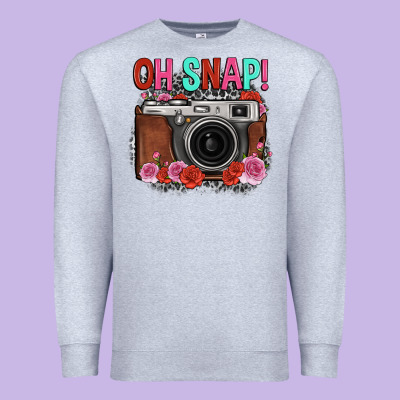 Oh Snap Rose Grey Leopard Vintage Camera Premium Sweatshirt Designed By Fadigitalartstudio