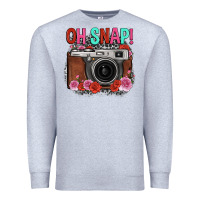 Heather Grey oh snap rose grey leopard vintage camera Premium Sweatshirt - FaDigitalArtStudio