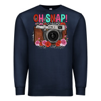 Navy oh snap rose grey leopard vintage camera Premium Sweatshirt - FaDigitalArtStudio