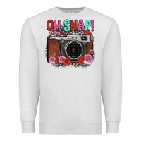 Oatmeal Heather oh snap rose grey leopard vintage camera Premium Sweatshirt - FaDigitalArtStudio