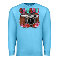 Ocean Blue oh snap rose grey leopard vintage camera Premium Sweatshirt - FaDigitalArtStudio