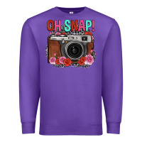 Purple oh snap rose grey leopard vintage camera Premium Sweatshirt - FaDigitalArtStudio