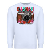 White oh snap rose grey leopard vintage camera Premium Sweatshirt - FaDigitalArtStudio