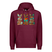 Burgundy western easter bunnies Premium Hoodie - Jasminsmagicworld