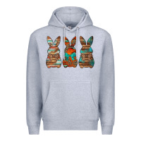 Heather Grey western easter bunnies Premium Hoodie - Jasminsmagicworld