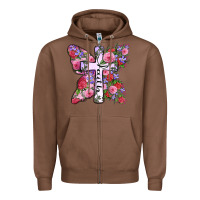 Chestnut faith butterfly cross Zipper Hoodie - Zillion Design Studio