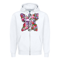 White faith butterfly cross Zipper Hoodie - Zillion Design Studio