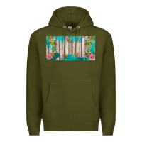 Army Green western floral  license plate template Premium Hoodie - BarkalooDesign