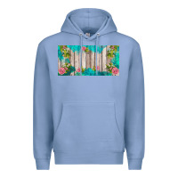 Colony Blue western floral  license plate template Premium Hoodie - BarkalooDesign