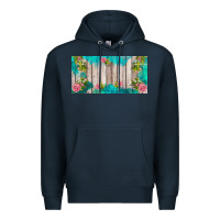 Navy western floral  license plate template Premium Hoodie - BarkalooDesign
