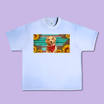 Golden Retriever License Plate Urban Heavy Tee Designed By Artiststas