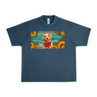 Midnight Navy golden retriever license plate Urban Heavy Tee - Artiststas