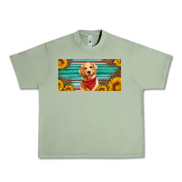 Oil Green golden retriever license plate Urban Heavy Tee - Artiststas