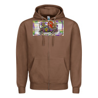 Chestnut Mardi Gras Truck And Fleur De Lis Crawfish Zipper Hoodie - RanaPortraitStore