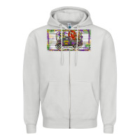 Dove Grey Mardi Gras Truck And Fleur De Lis Crawfish Zipper Hoodie - RanaPortraitStore