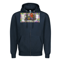 Navy Mardi Gras Truck And Fleur De Lis Crawfish Zipper Hoodie - RanaPortraitStore
