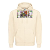 Sandshell Mardi Gras Truck And Fleur De Lis Crawfish Zipper Hoodie - RanaPortraitStore