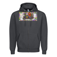 Smoke Mardi Gras Truck And Fleur De Lis Crawfish Zipper Hoodie - RanaPortraitStore