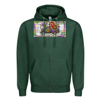 Mardi Gras Truck And Fleur De Lis Crawfish Zipper Hoodie | Teevron